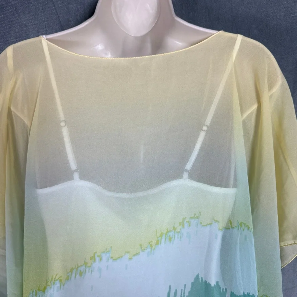Soma Intimates Kaftan Cover Up Sz S Shirt and Slip Set Abstract Print Nightgown‎